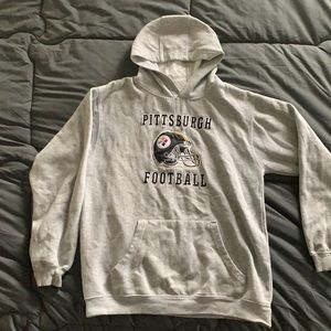 Grey embroidered Pittsburgh Steelers youth sweatshirt